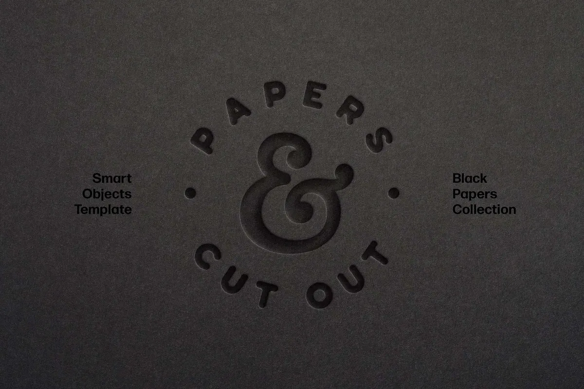 Dark Cut Out Paper Mockup