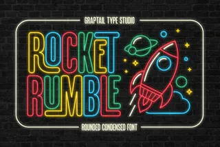 GTS Rocket Rumble — Retro Condensed Font
