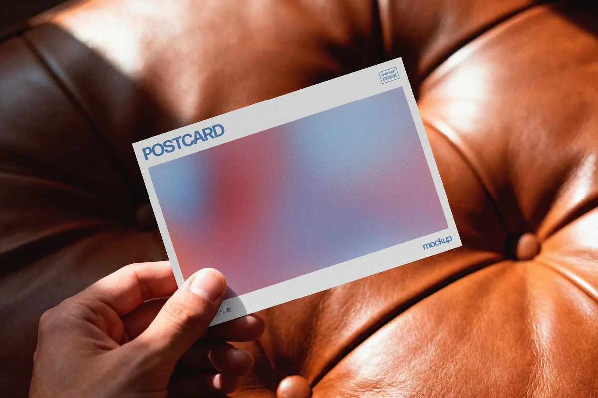 Landscape Postcard Mockup in Hand