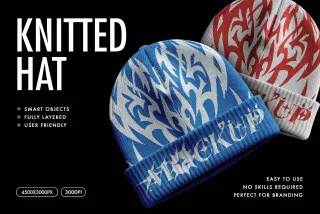 Knitted Beanie Hat Mockup