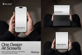Hand Holding Device Mockup Set