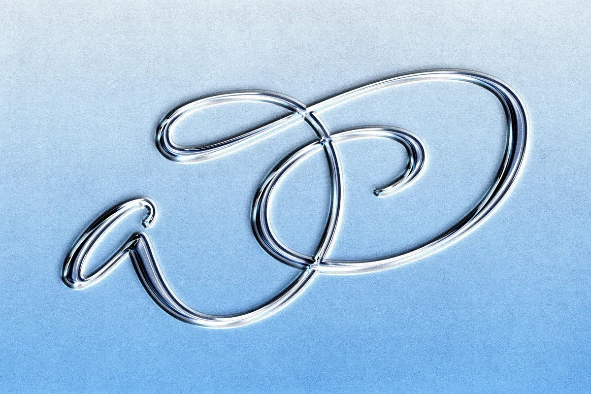 Silver Stamp Chrome Text Effect