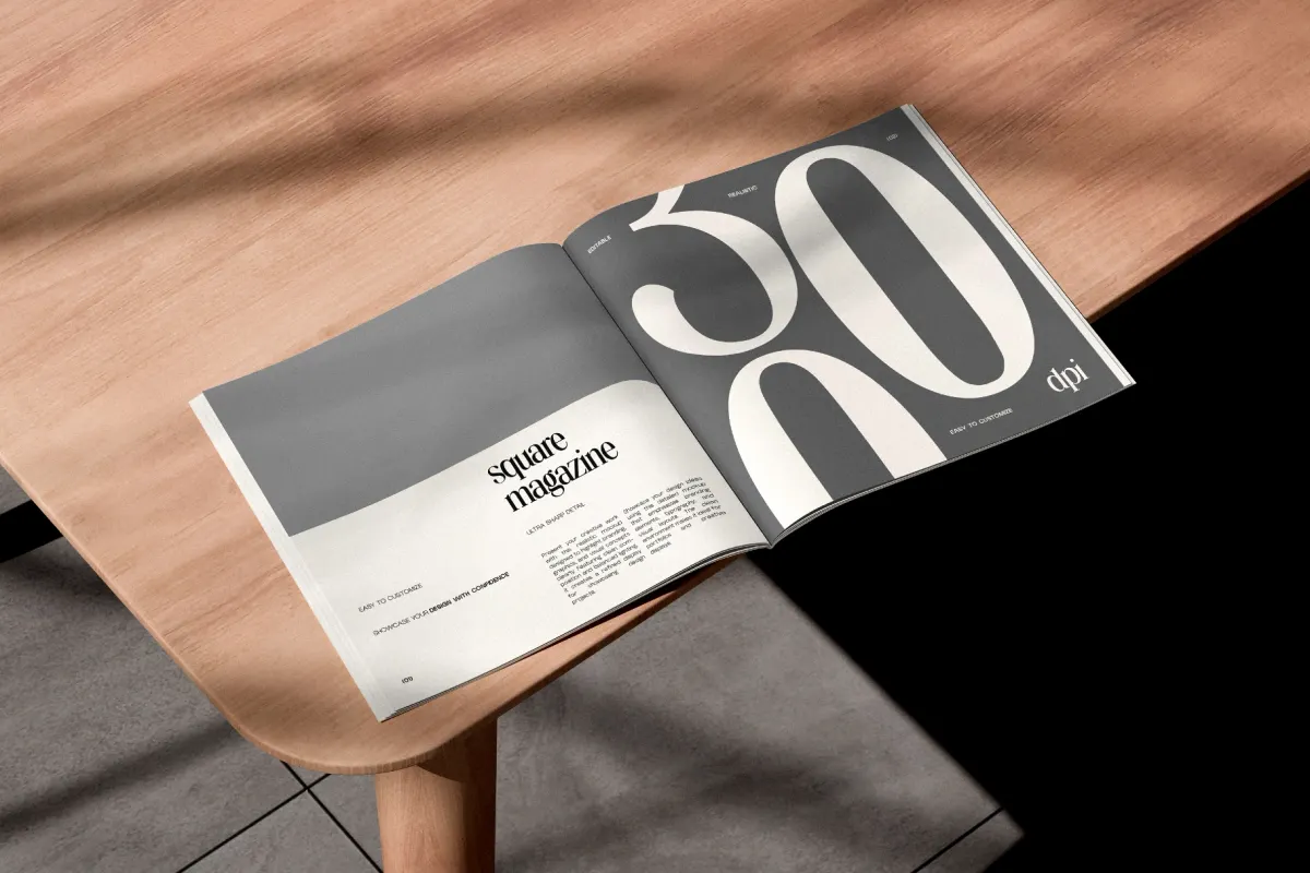 Square Catalog Magazine Mockup