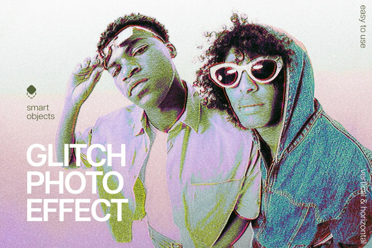 Old VHS Glitch Photo Effect