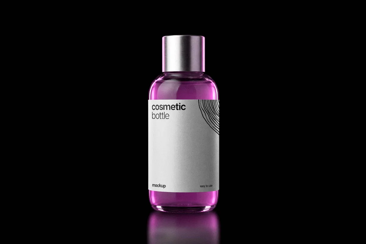 Glass Cosmetic Bottle Mockup
