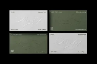 90x50 Minimalist Business Card Layout Mockup