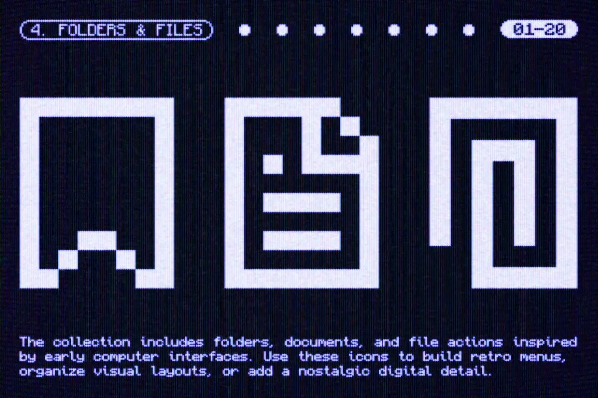 VCR Pixel Menu Graphics