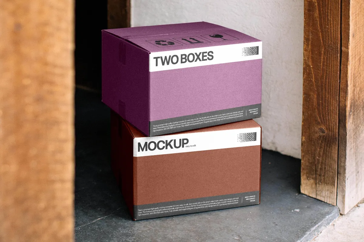 Delivery Boxes Mockup