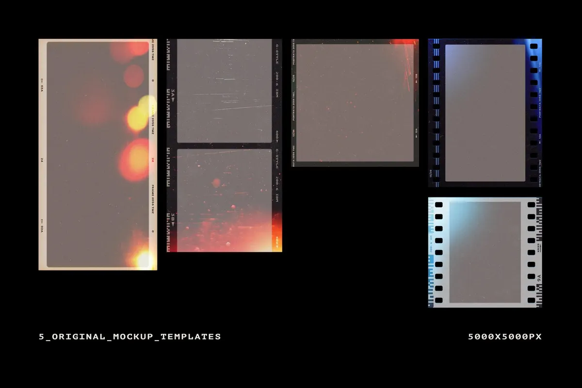 Old Film Roll Frames Mockups