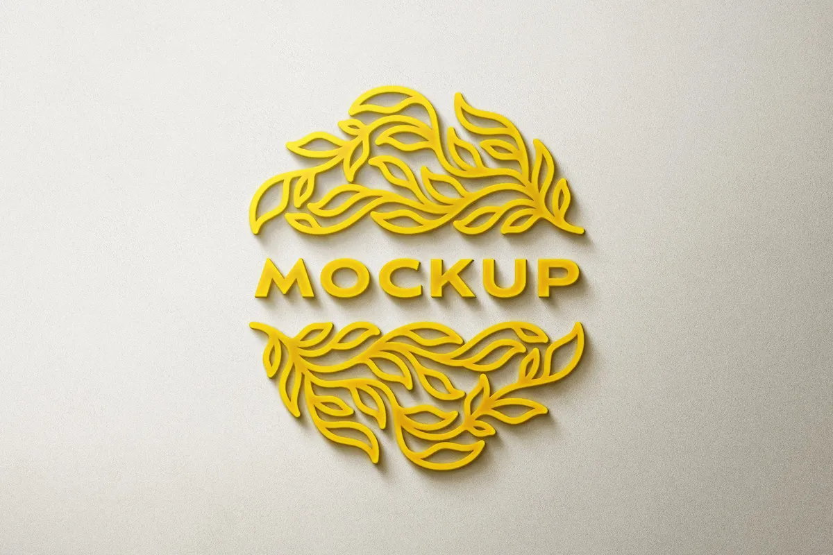 Yellow Glowing Logo Mockup