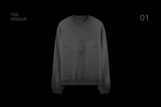 Crewneck Sweatshirt Mockup — Front View