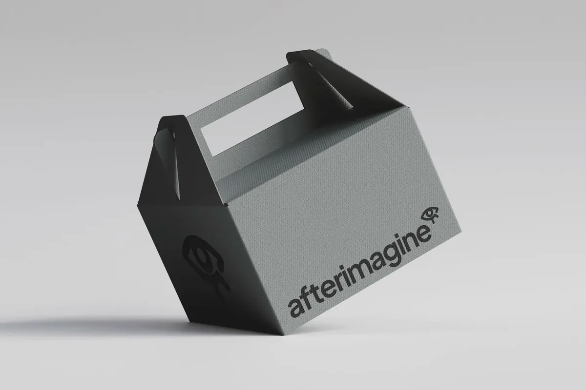 Leaning Cardboard Packaging Mockup