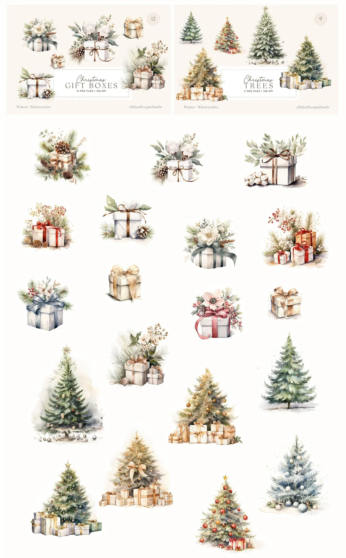 Christmas Watercolor Collection