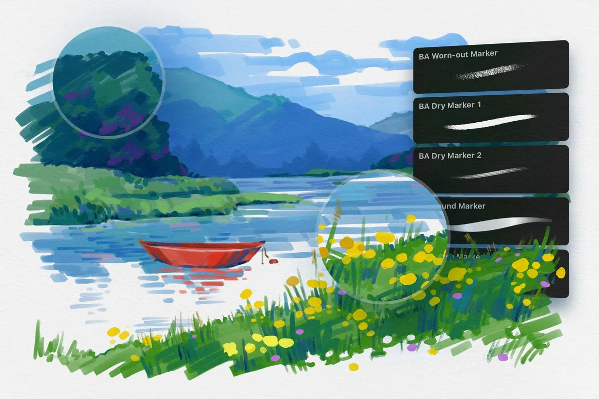 Streamline Markers - Procreate Brushes