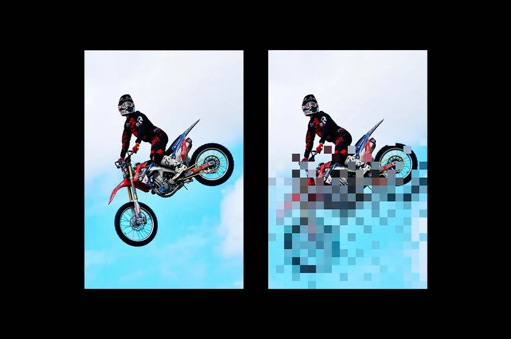Pixel Dispersion Poster Photo Effect
