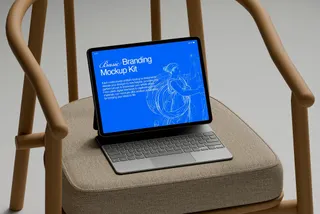 iPad with Keyboard Mockup