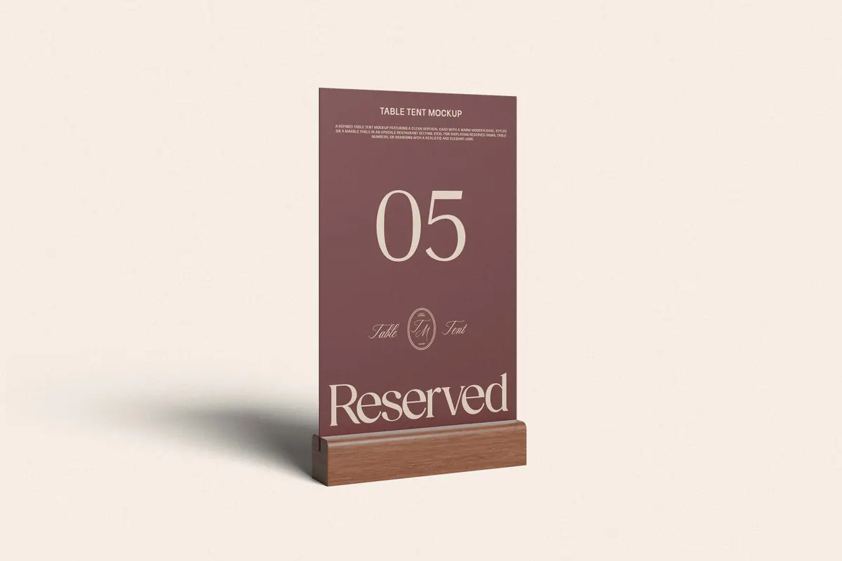 Restaurant Reserved Sign Mockup
