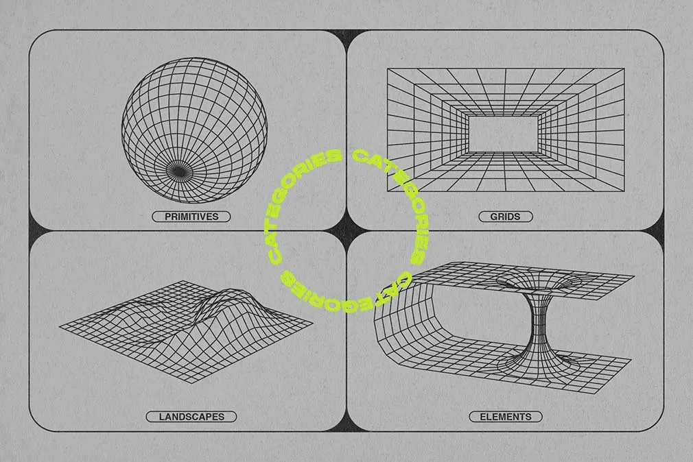 Wireframe Shapes Collection