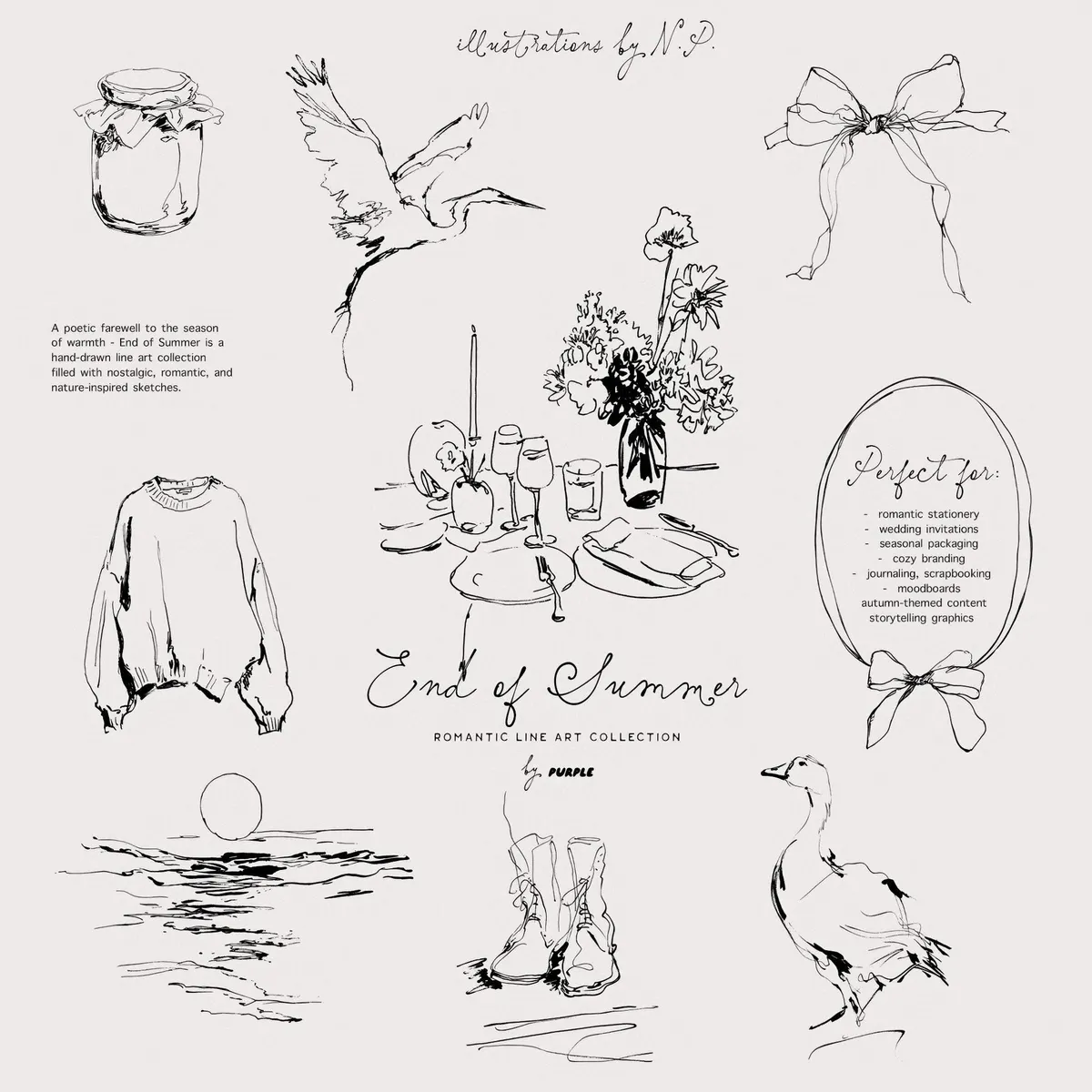 End of Summer: Line Art Collection