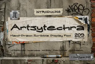 Artsytechra - Handdrawn Scribble Font