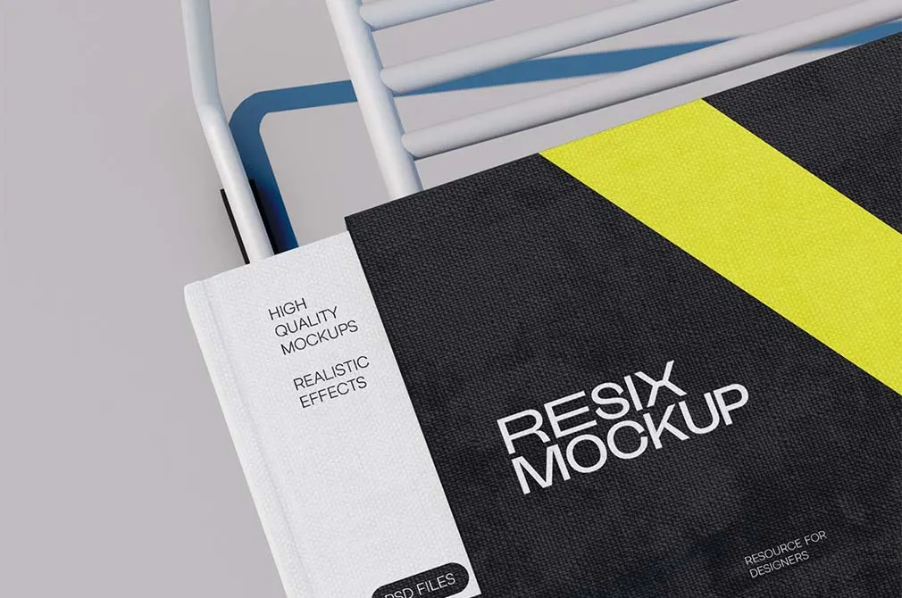 Hardcover Book with Sleeve Mockup