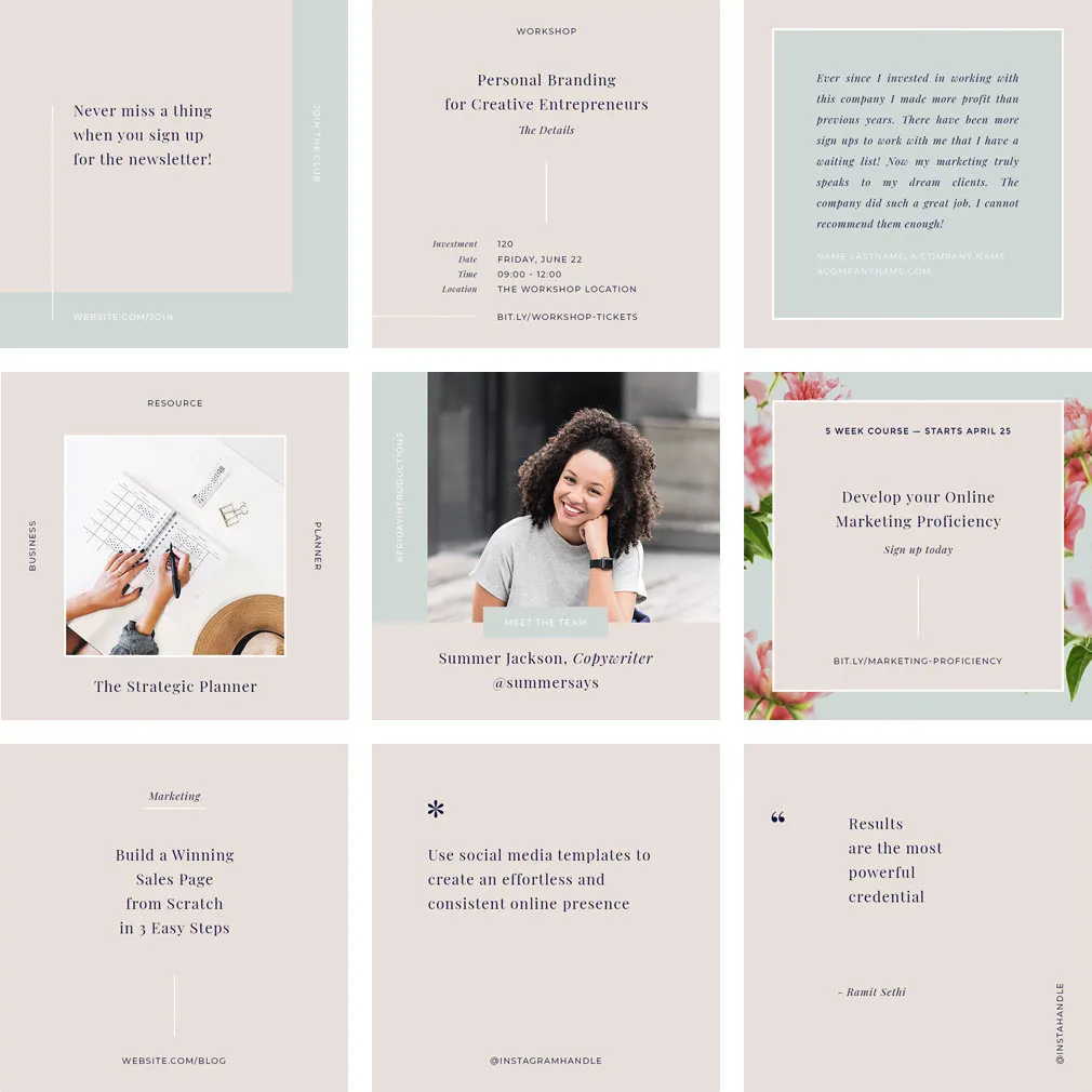 Hepburn Instagram Templates Kit