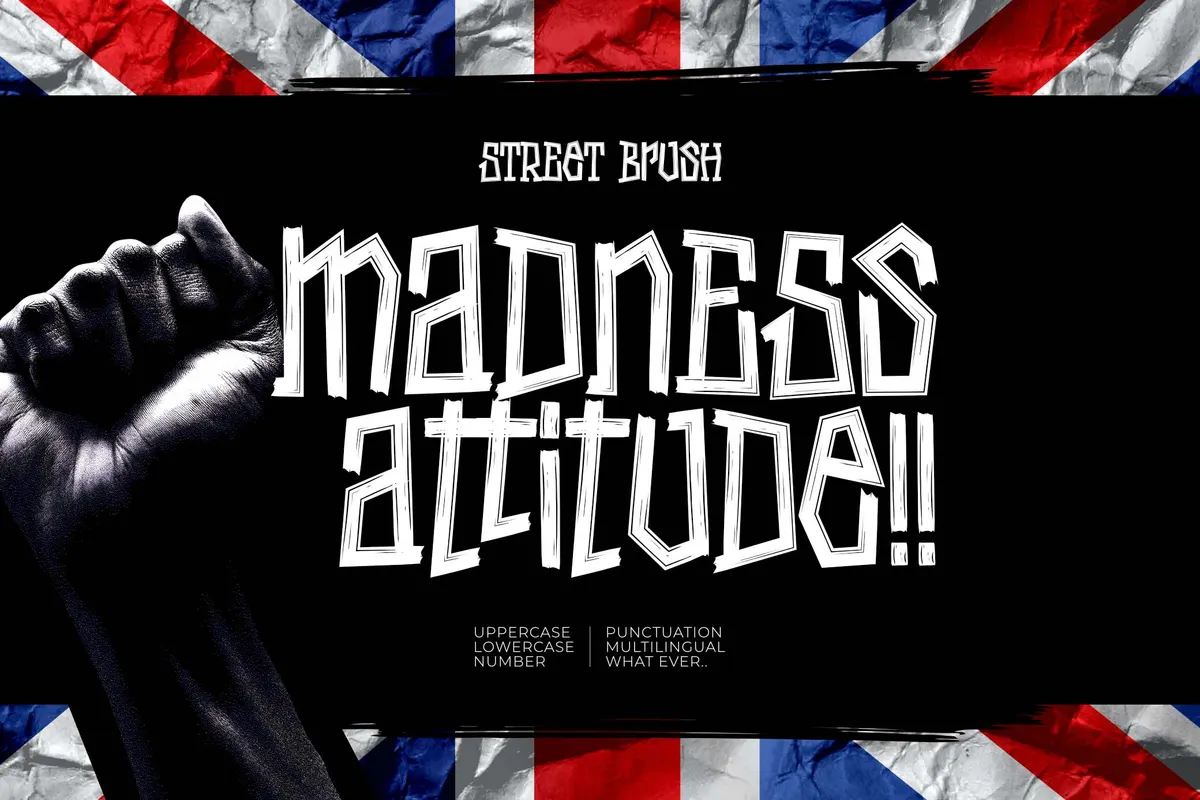 Madness Attitude — Street Brush Font