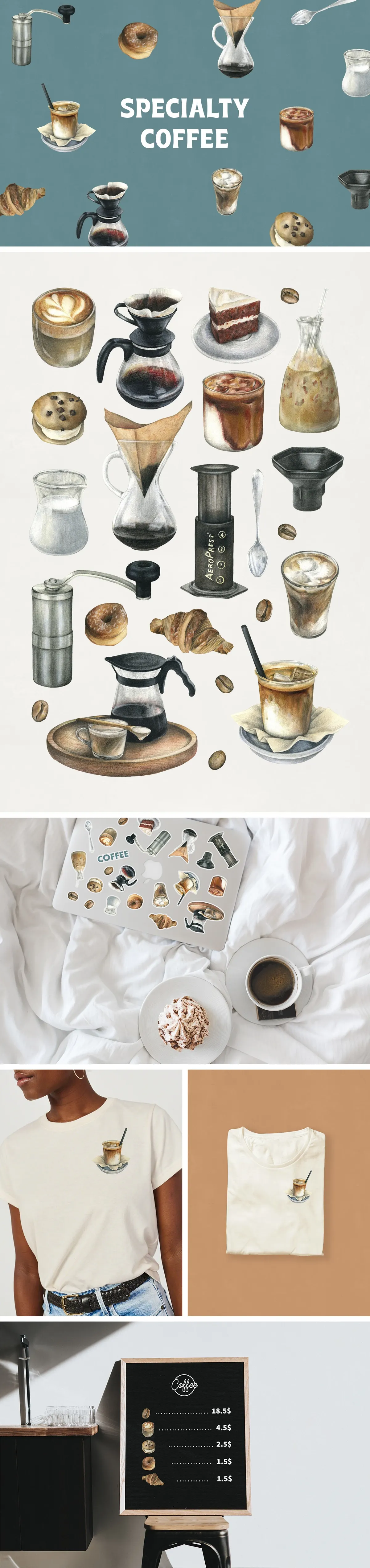 Specialty Coffee Watercolor Set