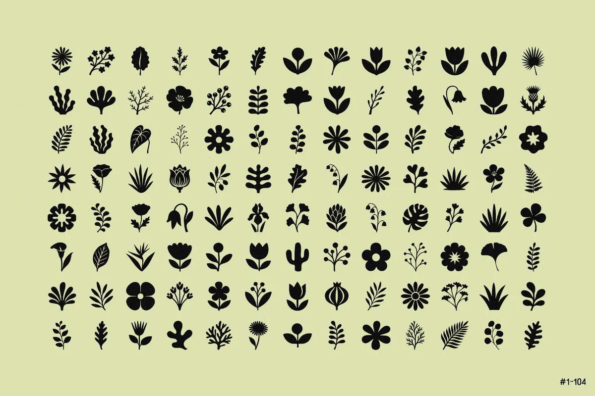 Flora Elements: 208 Botanical Shapes