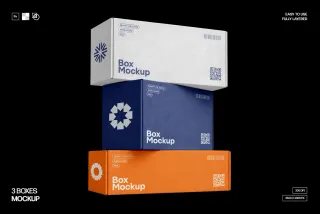 Stacked Shipping Boxes Mockup