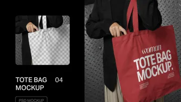 Woman Tote Bag Mockup