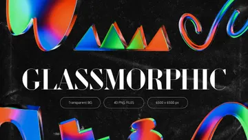 3D Glowy Glassmorphic Shapes
