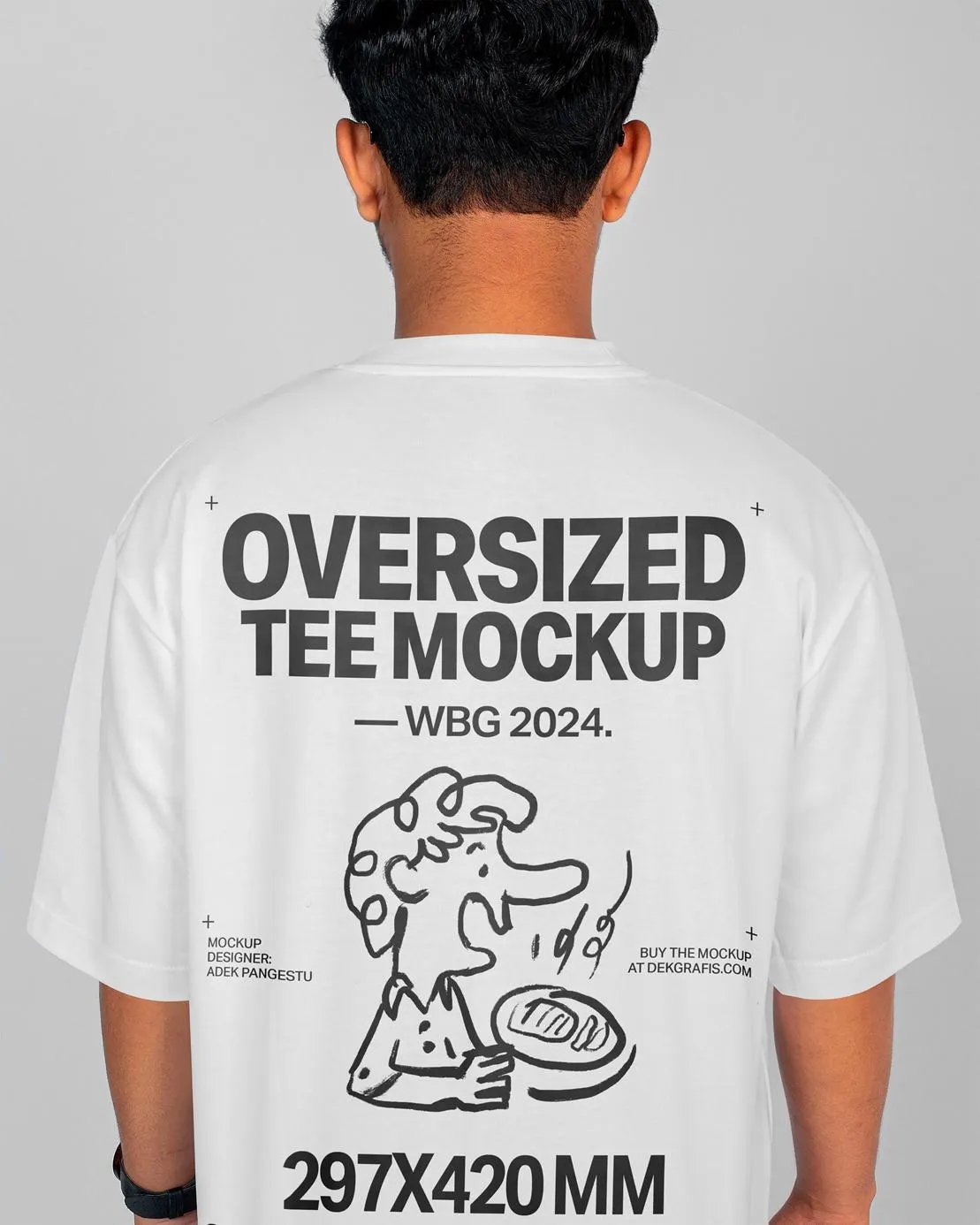 Closeup Oversized T-Shirt Mockup