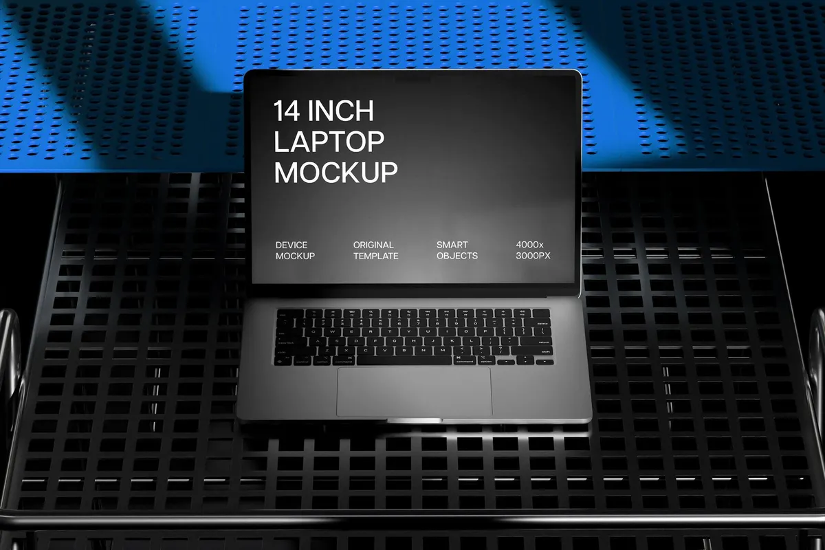 Front-Facing MacBook Pro 14 on Grid