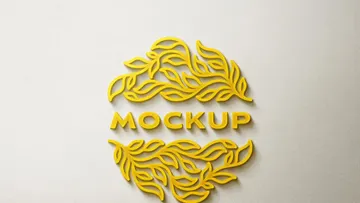 Yellow Glowing Logo Mockup