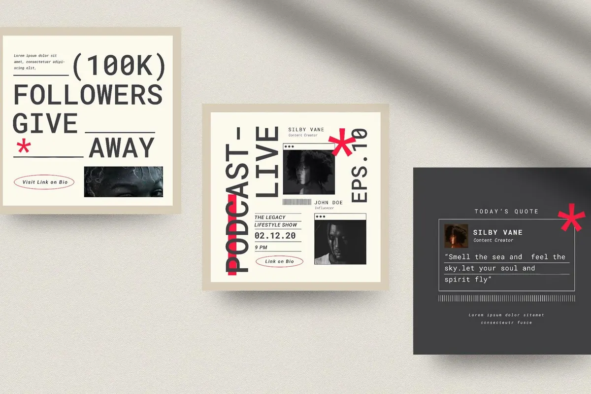 Mono Instagram Post Templates