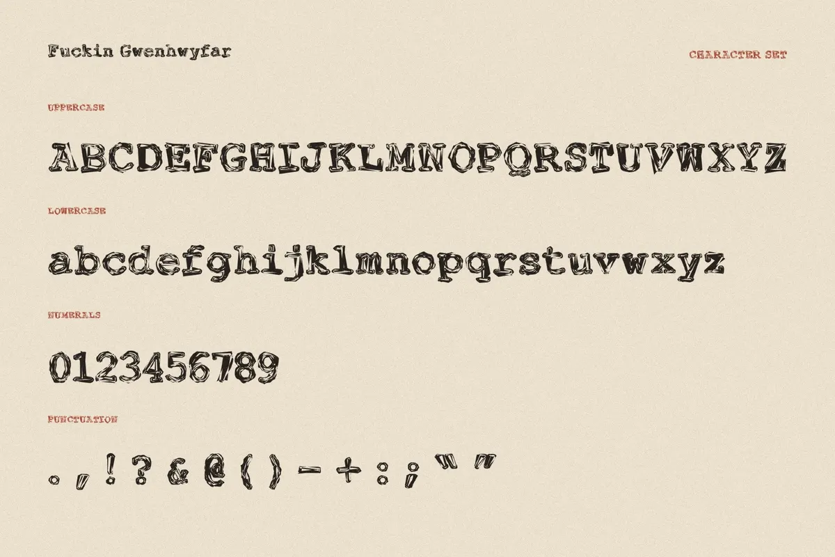 Fuckin Gwenhwyfar - Grunge Typewriter Font