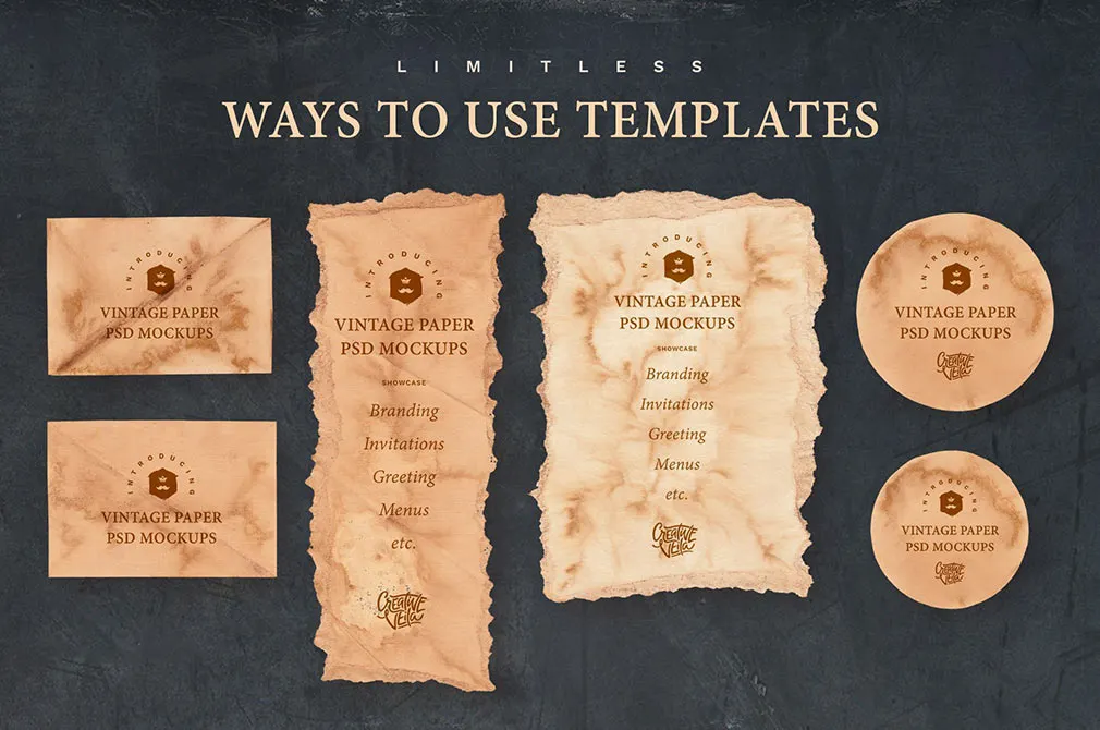 Vintage Paper Mockup Set