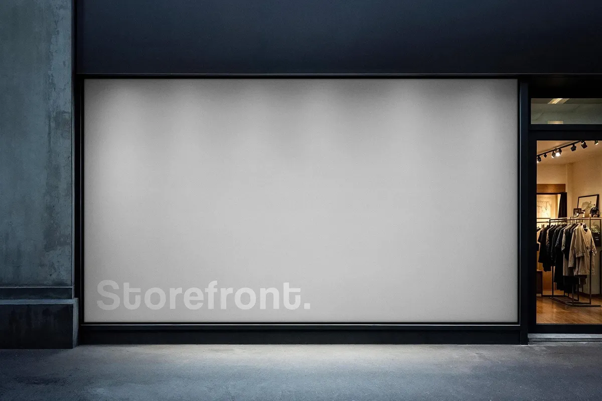 Storefront Window Billboard Mockup