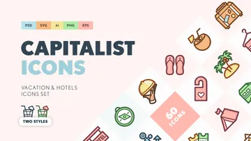 Capitalist Vacation & Hotels Icons