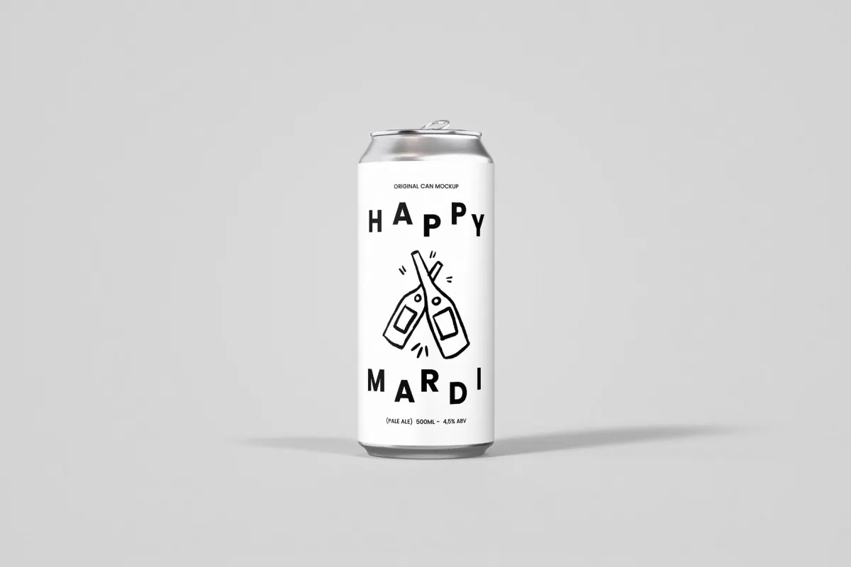 500 ML Can Mockup