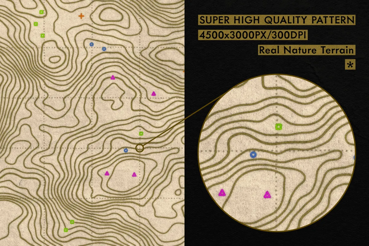 Topographic Map Patterns Collection
