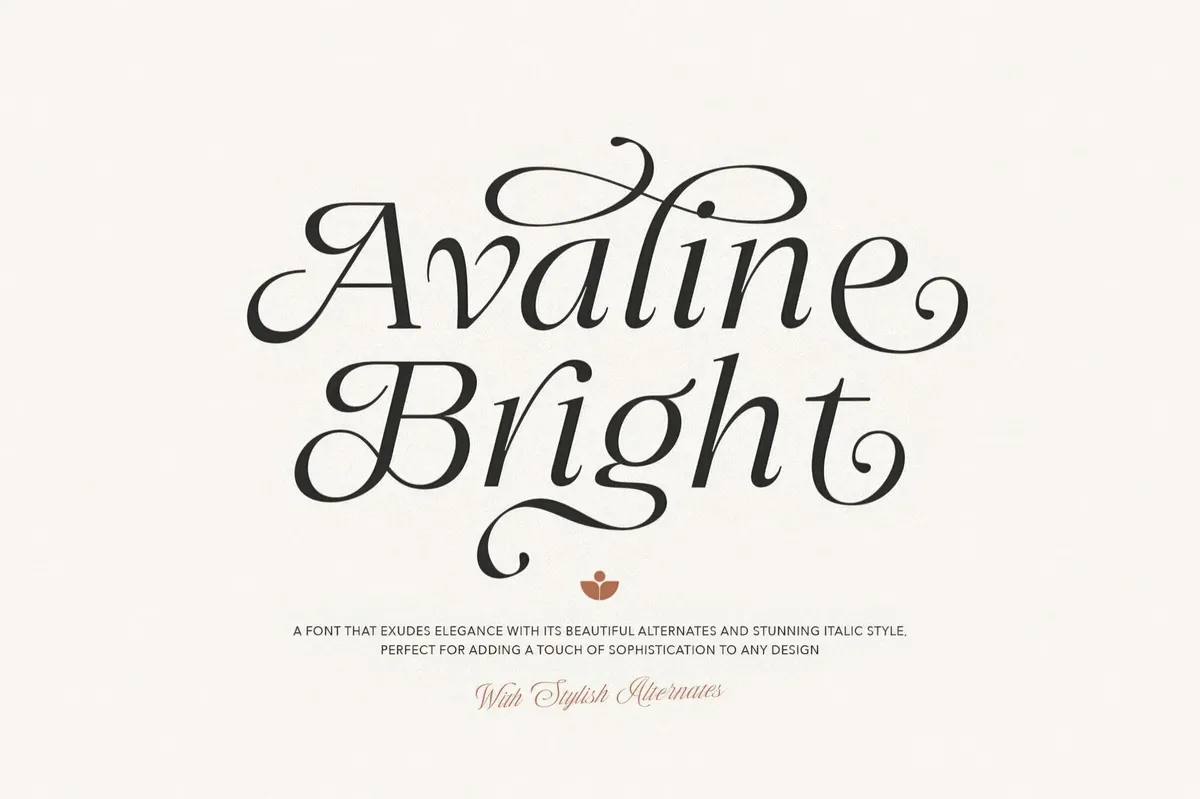 Avaline Bright — Luxury Italic Font