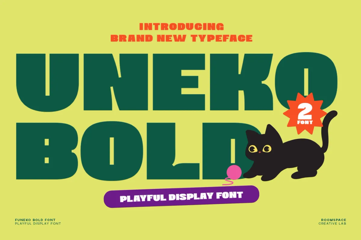 Uneko Bold – Playful Chunky Display Font