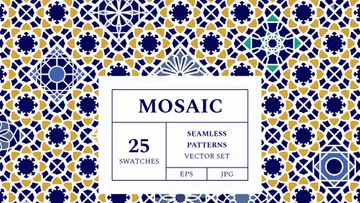 Mosaic Patterns Vector Set
