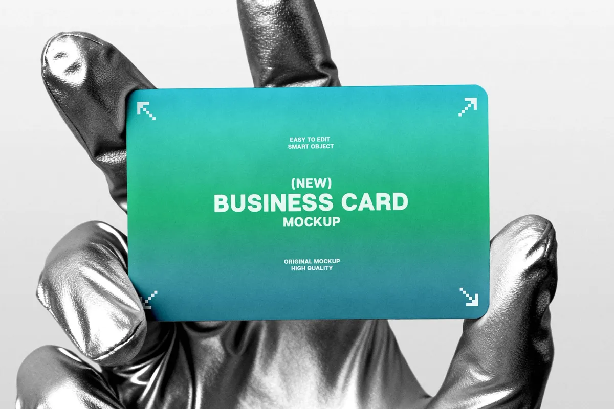 Silver Glove Business Card Mockup