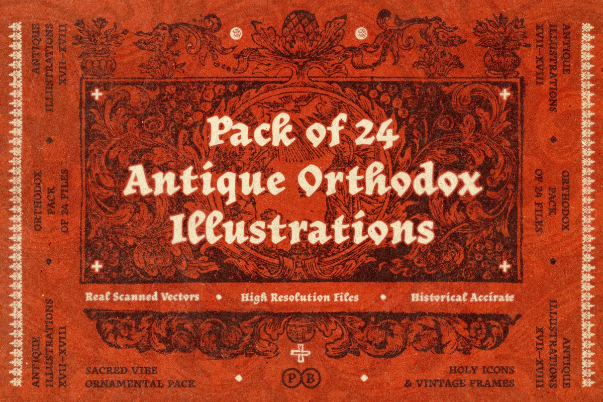 Sacred Ornaments. Orthodox Vector Illustrations