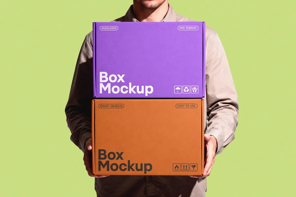 Boxes Mockup in Hands