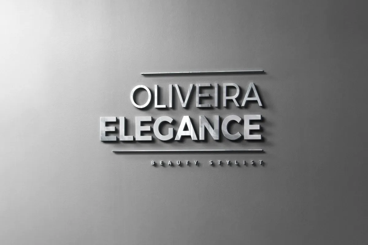 Interior Metal Wordmark Mockup