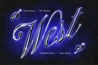 Dark Purple Chrome Text Effect